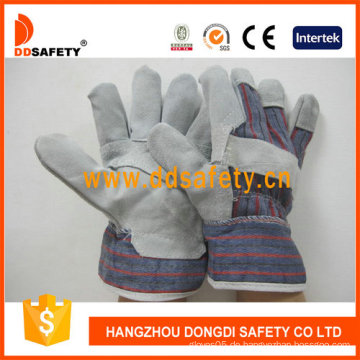 Kuh / Schwein Split Handschuhe Sicherheits-Handschuh, Baumwolle zurück, Pass CE (DLC105)